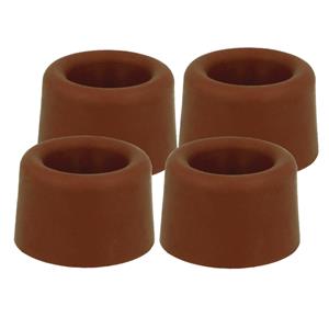 Amig Deurstopper/deurbuffer - 8x - D23mm - inclusief schroeven - rubber - bruin -
