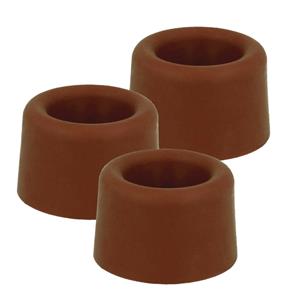 Amig Deurstopper/deurbuffer - 6x - D40mm - inclusief schroeven - rubber - bruin -