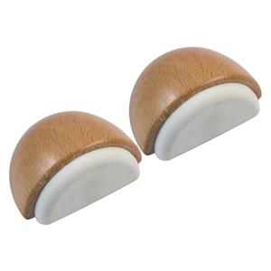 Amig Deurstop/deurmagneet - 2x - D48mm - zelfklevend - beuken - hout -
