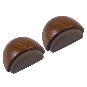Amig Deurstop/deurmagneet - 2x - D48mm - zelfklevend - mahonie - hout -