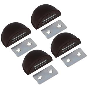 Amig Deurstop/deurmagneet - 4x - D48mm - zelfklevend - bruin -