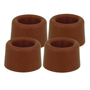 Amig Deurstopper/deurbuffer - 8x - D30mm - inclusief schroeven - rubber - bruin -