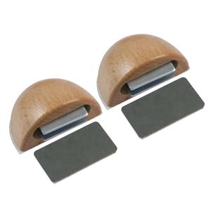 Amig Deurstop/deurmagneet - 2x - D48mm - zelfklevend - beuken - kunststof -