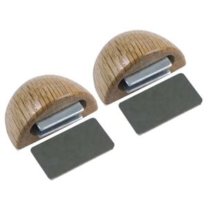 Amig Deurstop/deurmagneet - 2x - D48mm - zelfklevend - eiken - kunststof -