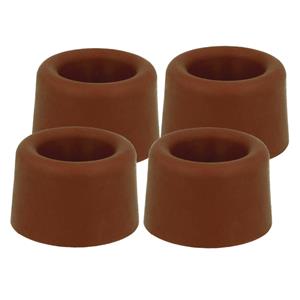 Amig Deurstopper/deurbuffer - 8x - D40mm - inclusief schroeven - rubber - bruin -