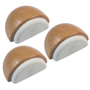 Amig Deurstop/deurmagneet - 3x - D48mm - zelfklevend - beuken - hout -