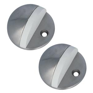 Amig Deurstopper/deurbuffer - 2x - D45mm - inclusief schroeven - mat rvs -