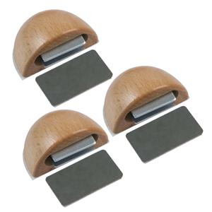 Amig Deurstop/deurmagneet - 3x - D48mm - zelfklevend - beuken - kunststof -