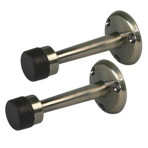 Amig Deurstopper/deurbuffer - 2x - 75mm - muurbevestiging - antiek messing -