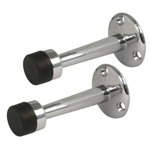 Amig Deurstopper/deurbuffer - 2x - 75mm - muurbevestiging - verchroomd messing -