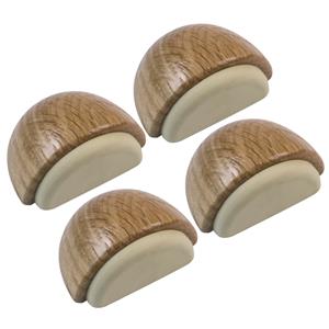 Amig Deurstop/deurmagneet - 4x - D48mm - zelfklevend - eiken - hout -