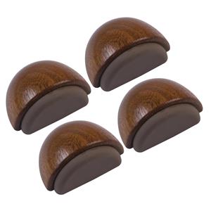 Amig Deurstop/deurmagneet - 4x - D48mm - zelfklevend - mahonie - hout -