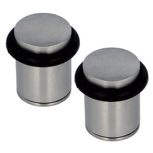 Amig Deurstopper/deurbuffer - 2x - D32mm - inclusief schroeven - antiek messing -