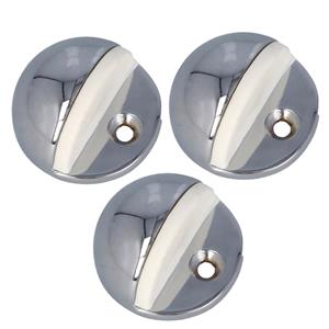 Amig Deurstopper/deurbuffer - 3x - D45mm - inclusief schroeven - verchroomd -