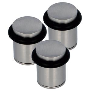 Amig Deurstopper/deurbuffer - 3x - D28mm - inclusief schroeven - antiek messing -