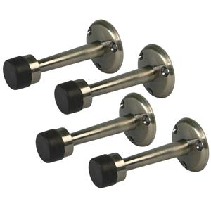 Amig Deurstopper/deurbuffer - 4x - 75mm - muurbevestiging - antiek messing -
