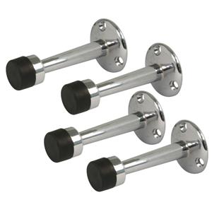 Amig Deurstopper/deurbuffer - 4x - 75mm - muurbevestiging - verchroomd messing -