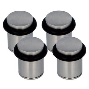 Amig Deurstopper/deurbuffer - 4x - D28mm - inclusief schroeven - antiek messing -