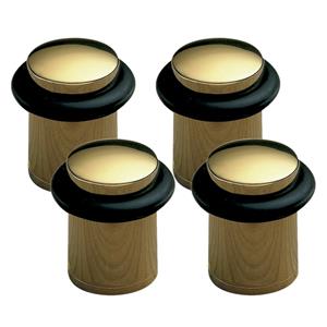 Amig Deurstopper/deurbuffer - 4x - D28mm - inclusief schroeven - goud -