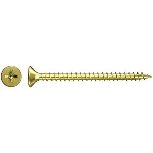 Fischer 551210 Spaanplaatschroeven 5 mm 35 mm Kruiskop Pozidriv Staal Galvanisch verzinkt geel gechromateerd 500 stuk(s)