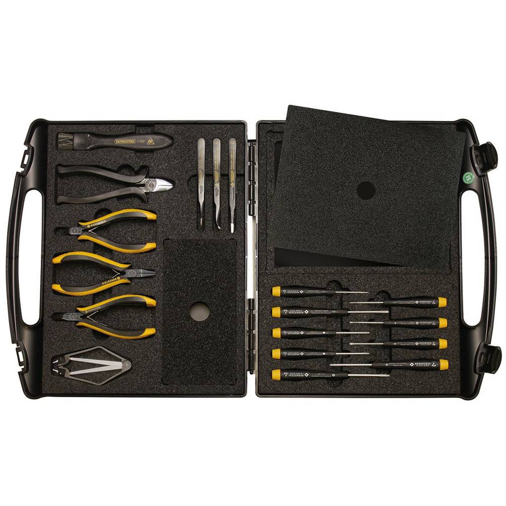 bernsteintoolsforelectronics Bernstein Tools for Electronics 2285 Gereedschapsset ESD, Professioneel Incl. koffer 18-delig