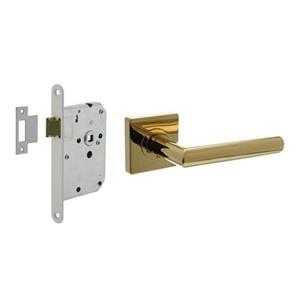Intersteel Deurbeslag Set Loopslot Wit Met Deurkruk Bastian Messing Titaan Pvd