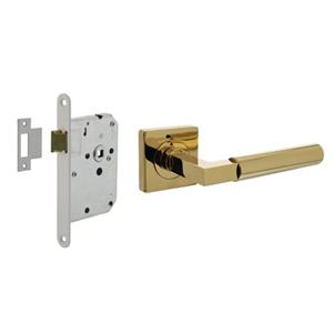 Intersteel Deurbeslag Set Loopslot Wit Met Deurkruk Bau-stil Messing Titaan Pvd