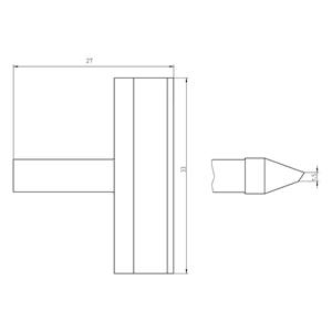 Weller RTU 330 K MS Soldeerpunt Mespunt 45° Grootte soldeerpunt 33 mm Lengte soldeerpunt: 27 mm Inhoud: 1 stuk(s)