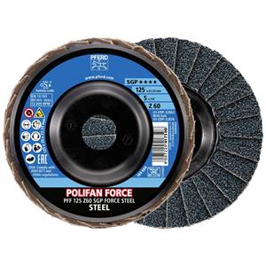 PFERD 67688126PFF 125 Z 60 SGP FORCE STEEL Fächerschleifscheibe Durchmesser 125mm Bohrungs-Ø 22.23