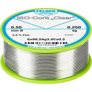 Felder Löttechnik ISO-Core Clear SAC305 Soldeertin Spoel Sn96,5Ag3Cu0,5 0.250 kg 0.5 mm
