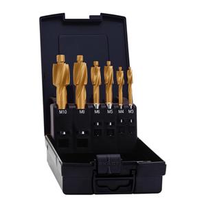 Exact 50838 Flachsenker 6teilig 2.5 mm, 3.3 mm, 4.2 mm, 5 mm, 6.8 mm, 8.5mm HSS TiN Zylinderschaft 1
