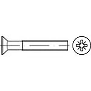 TOOLCRAFT TO-6863058 Verzonken schroeven M4 45 mm Kruiskop Pozidriv DIN 965 Staal Verzinkt 500 stuk(s)