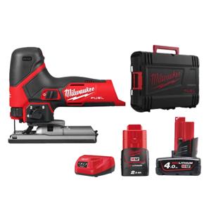 Milwaukee M12 FJS-422X 12V Li-Ion Accu (1x 4,0Ah, 1x 2,0Ah) Decoupeerzaagmachine Set In HD Box - Koolborstelloos