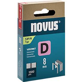 Novus Klemnietjes type 53 F 1200 stuk(s) 042-0789 Afm. (l x b) 8 mm x 11.3 mm