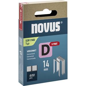 Novus Flachdrahtklammern D Typ 53 F 14mm D-Point 600 St. 042-0793 Abmessungen (L x B) 14mm x 11.3mm
