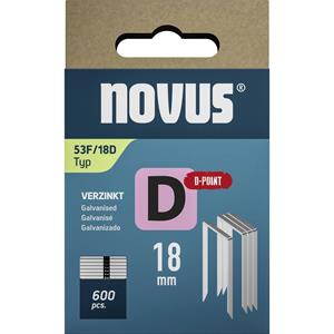 Novus Flachdrahtklammern D Typ 53 F 18mm D-Point 600 St. 042-0794 Abmessungen (L x B) 18mm x 11.3mm