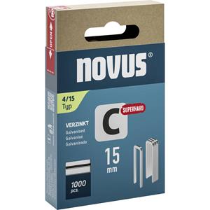 Novus Schmalrückenklammern C Typ 4 15mm 1000 St. 042-0801 Abmessungen (L x B) 15mm x 6.1mm