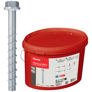 Fischer 563925 UltraCut FBS II 8x80 30/15 US Eimer(220) Betonschraube 8mm 80mm 220St.