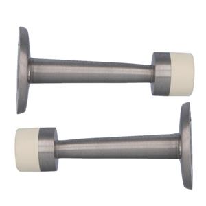 AMIG Deurstopper/deurbuffer - 2x - 75mm - muurbevestiging - satijn messing -