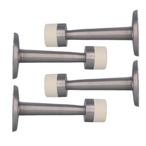 AMIG Deurstopper/deurbuffer - 4x - 75mm - muurbevestiging - satijn messing -