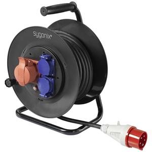 Sygonix SY-5806894 Kabeltrommel 25m Schwarz CEE-Stecker 16A 5polig