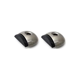 Dulimex Deurstopper/deurbuffer - 2x - D46mm - inclusief schroeven - RVS -