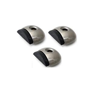 Dulimex Deurstopper/deurbuffer - 3x - D46mm - inclusief schroeven - RVS -
