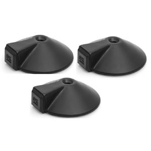 Dulimex Deurstopper/deurbuffer - 3x - D85mm - inclusief schroeven - RVS - zwart -