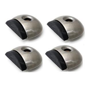 Dulimex Deurstopper/deurbuffer - 4x - D46mm - inclusief schroeven - RVS -