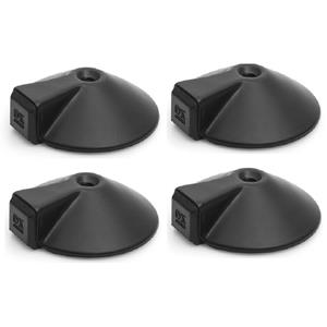 Dulimex Deurstopper/deurbuffer - 4x - D85mm - inclusief schroeven - RVS - zwart -