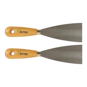 BETRA Plamuurmes - 2x - werkbreedte 60 mm - conisch geslepen staal - houten greep -