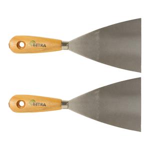 BETRA Plamuurmes - 2x - werkbreedte 100 mm - conisch geslepen staal - houten greep -
