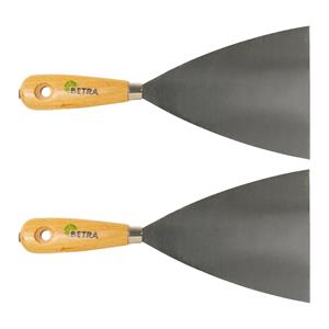 BETRA Plamuurmes - 2x - werkbreedte 120 mm - conisch geslepen staal - houten greep -