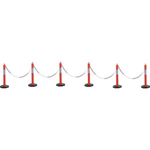VISO 2109765 Kettingafsluiting Set van 6 afzettingspalen - kunststofketting + haak (Ø x h) 100 mm x 1100 mm